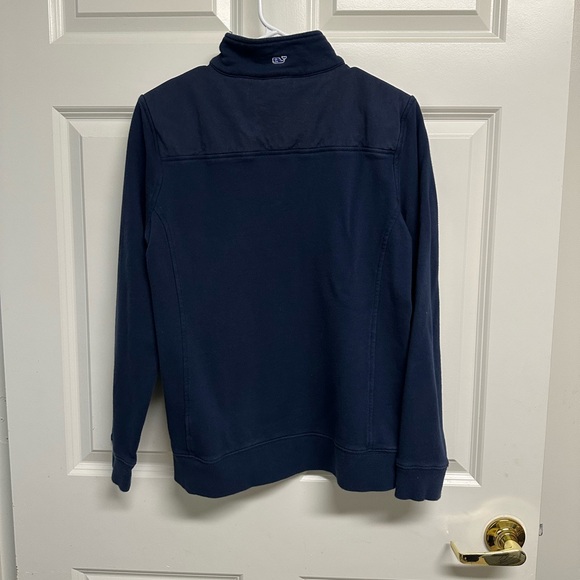 Vineyard Vines Sweater Women’s M Navy Blue 1/4 Zip Pullover Sweatshirt Preppy - Picture 2 of 8